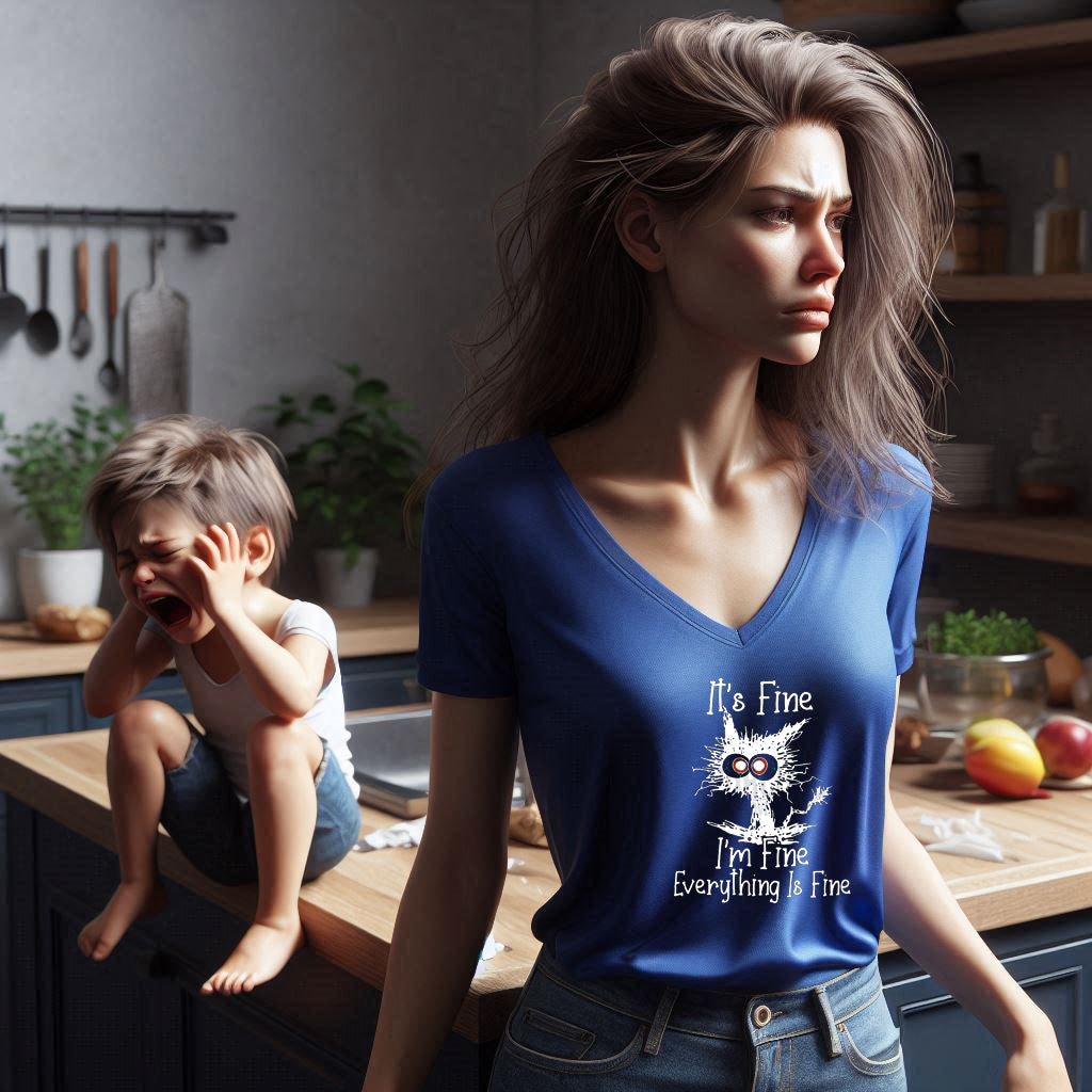 It's Fine, Everything Is Fine V Neck T Shirt