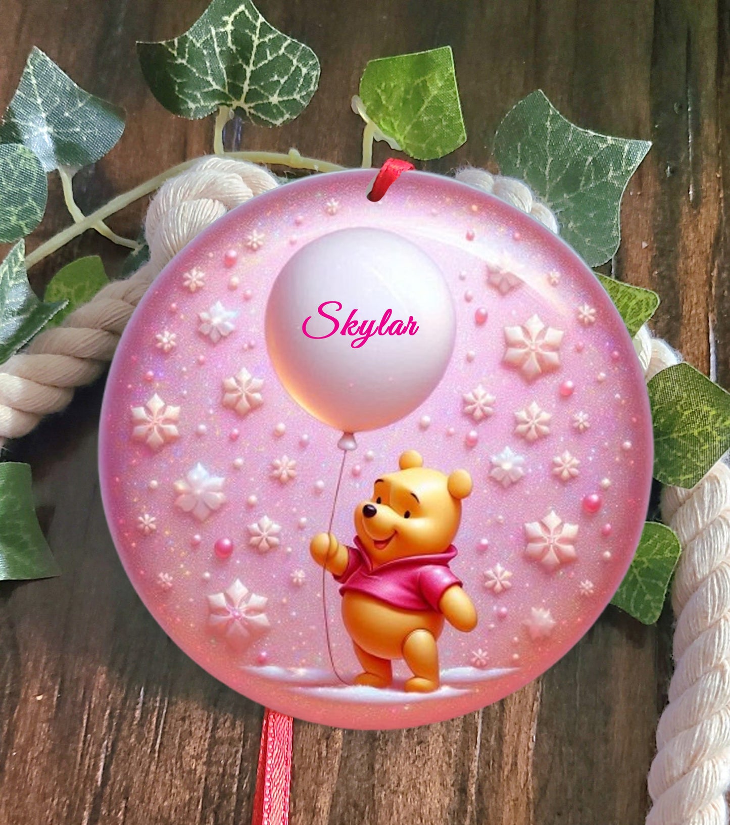 Personalized Winnie The Pooh Name Tree Ornament