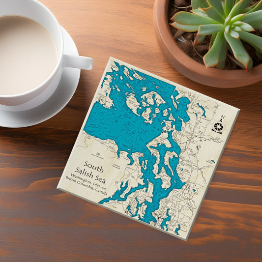 South Saluish Sea BC Map Coasters
