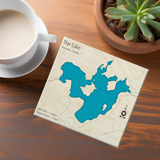 Star Lake Manitoba Map Coasters