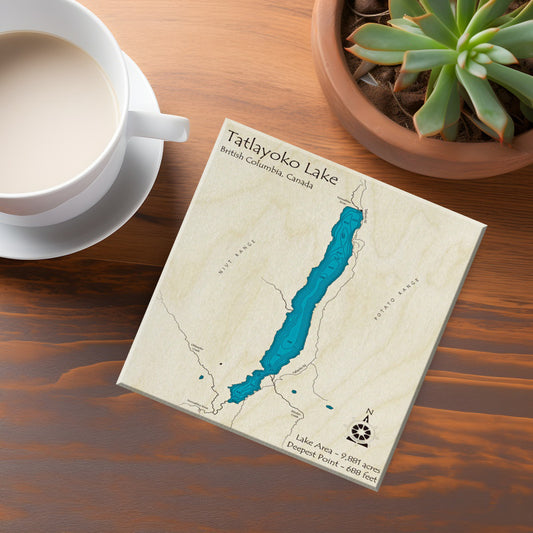 Tatlayoko Lake BC Map Coasters