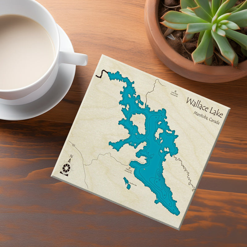 Wallace Lake Manitoba Map Coasters
