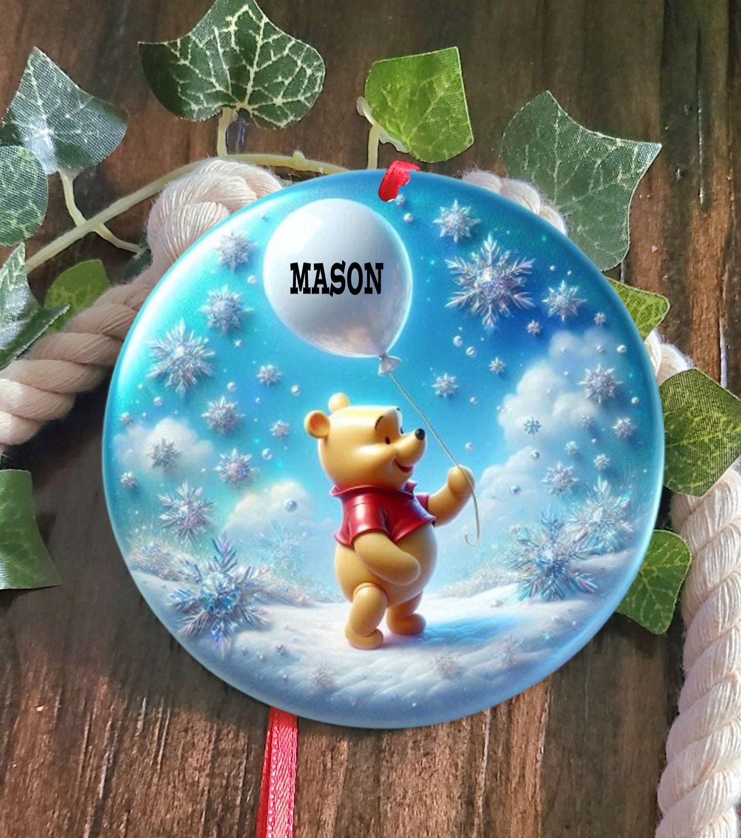 Personalized Winnie The Pooh Name Tree Ornament