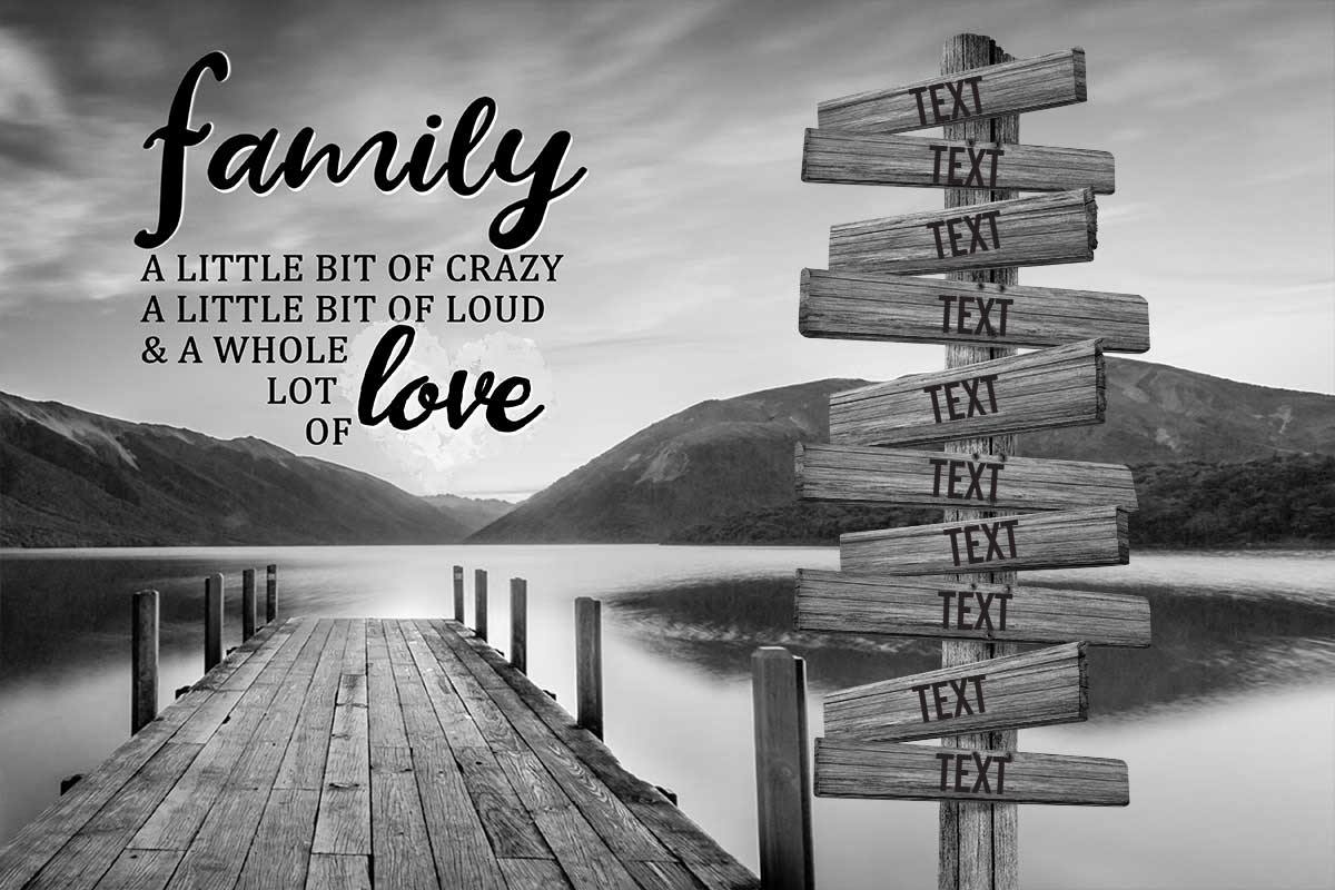 Personalized Family Canvas Black & White
