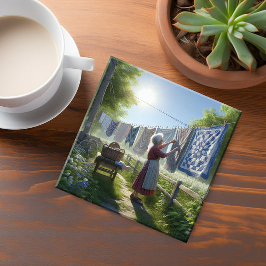 Grandma Quilt Day Coaster