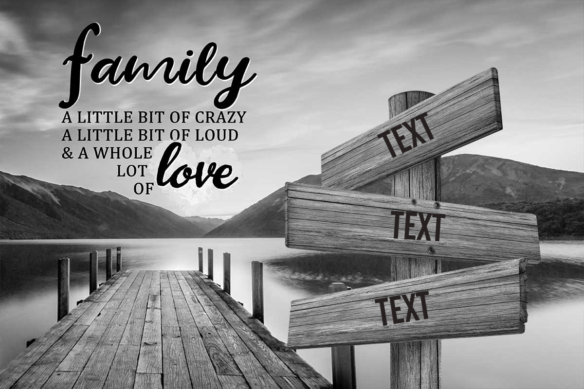 Personalized Family Canvas Black & White