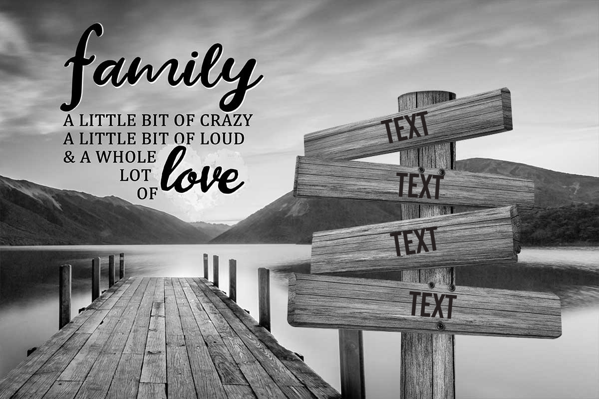 Personalized Family Canvas Black & White