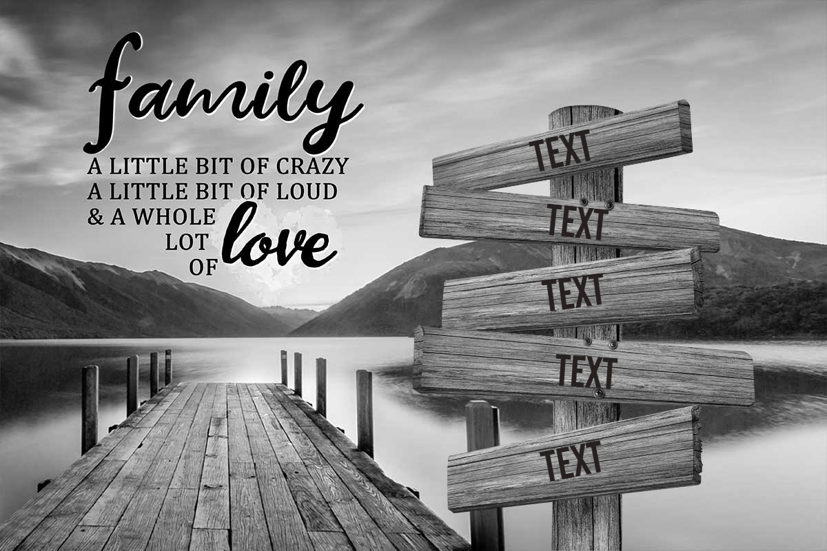 Personalized Family Canvas Black & White