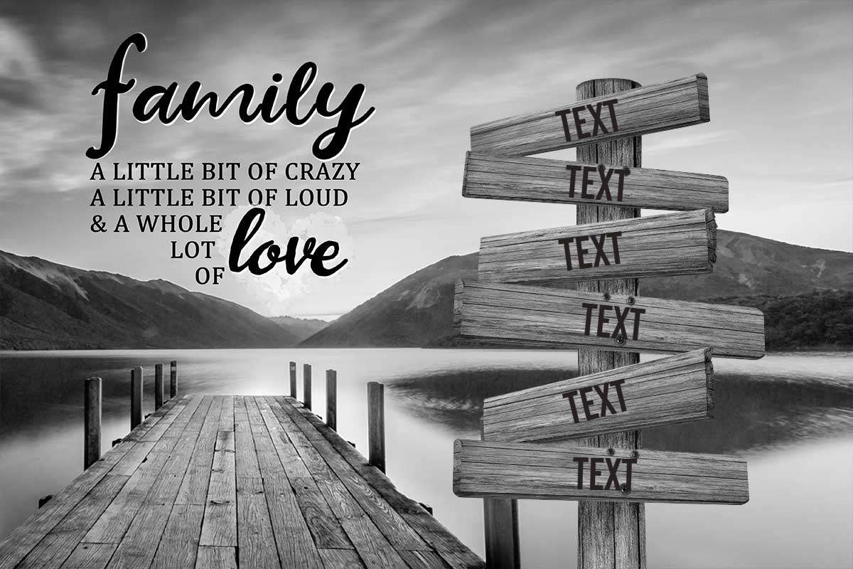 Personalized Family Canvas Black & White