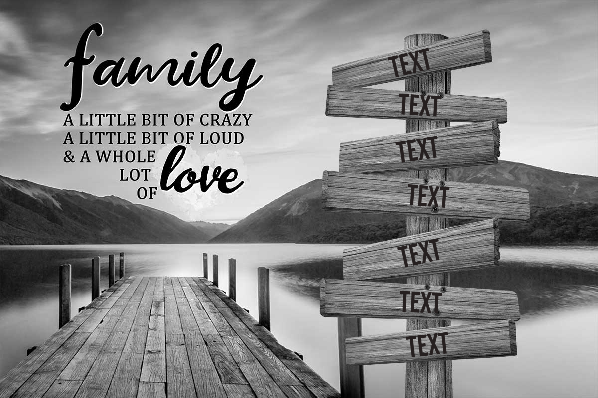 Personalized Family Canvas Black & White
