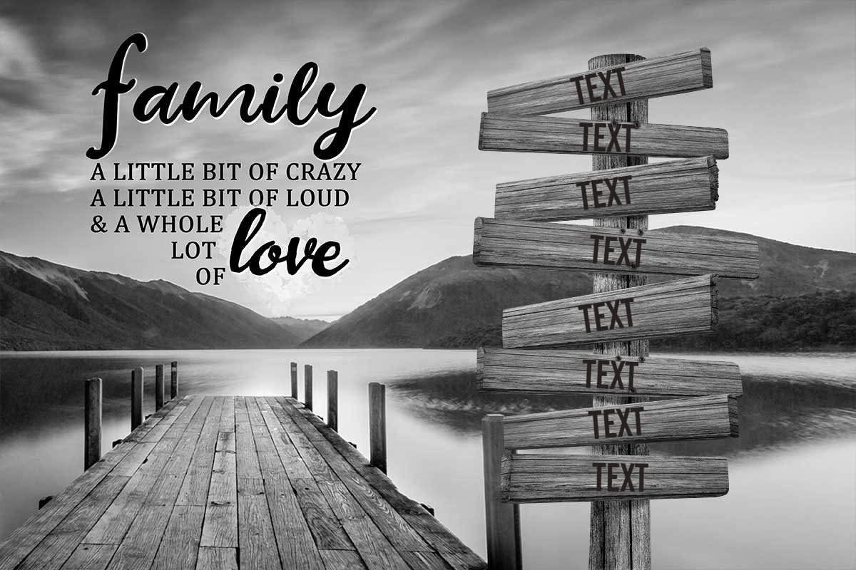 Personalized Family Canvas Black & White