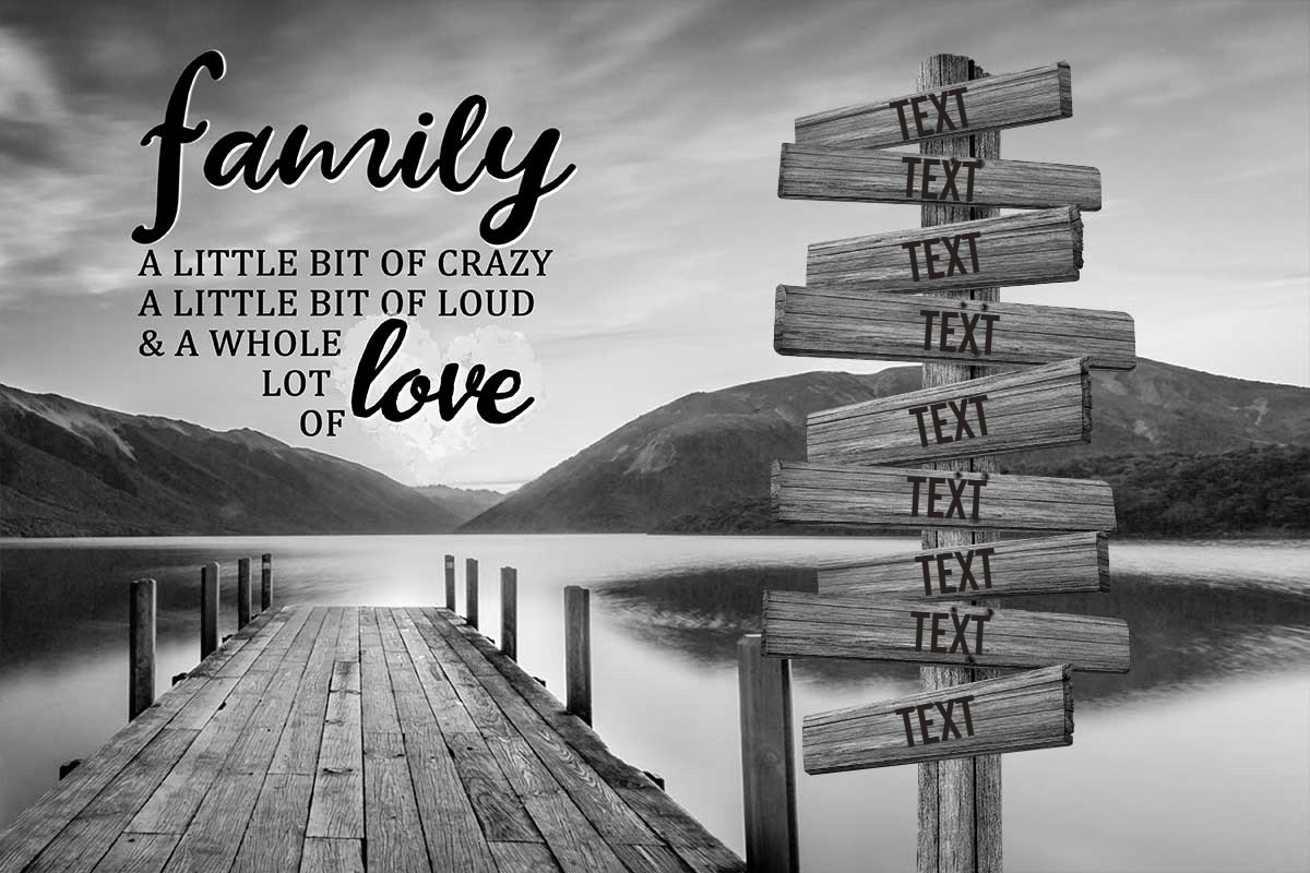 Personalized Family Canvas Black & White