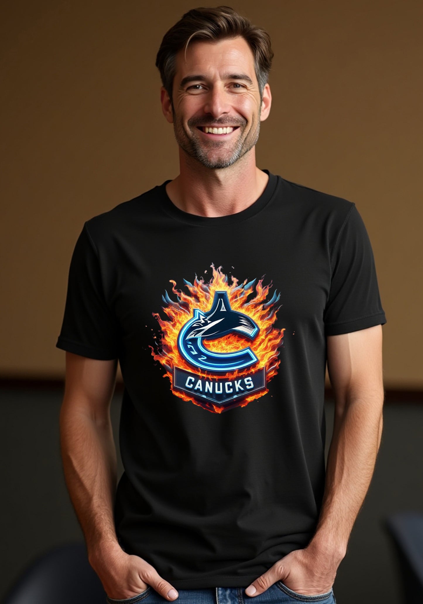 Vancouver Canucks "Pucks & Flames" T Shirt