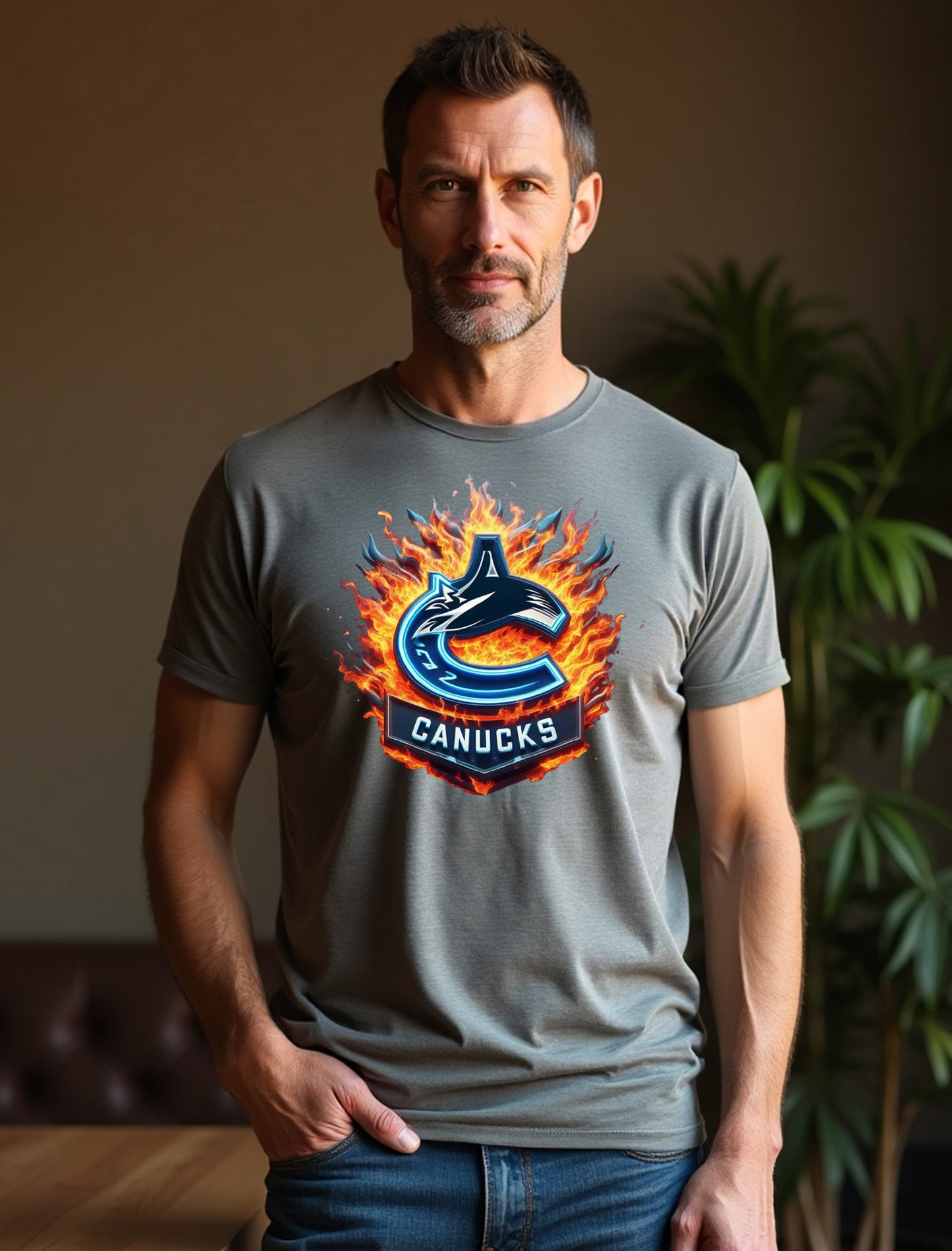 Vancouver Canucks "Pucks & Flames" T Shirt