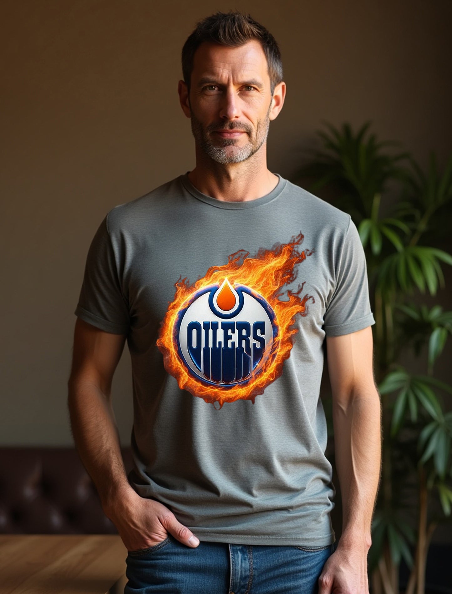 Edmonton Oilers, "Flames of the North" T Shirt