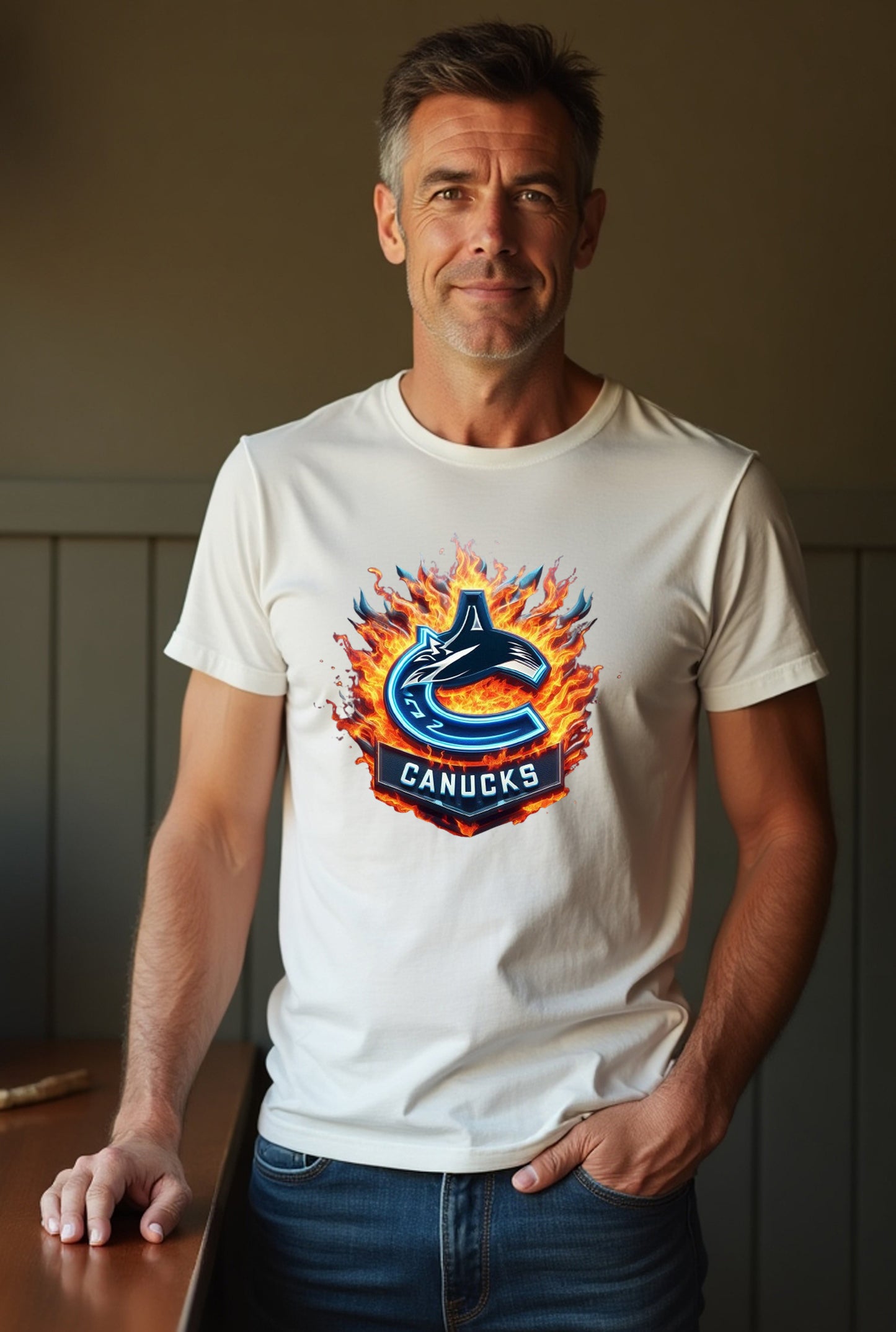 Vancouver Canucks "Pucks & Flames" T Shirt
