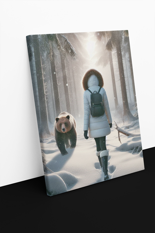 A Woman's Journey Through the Forest Canvas Print