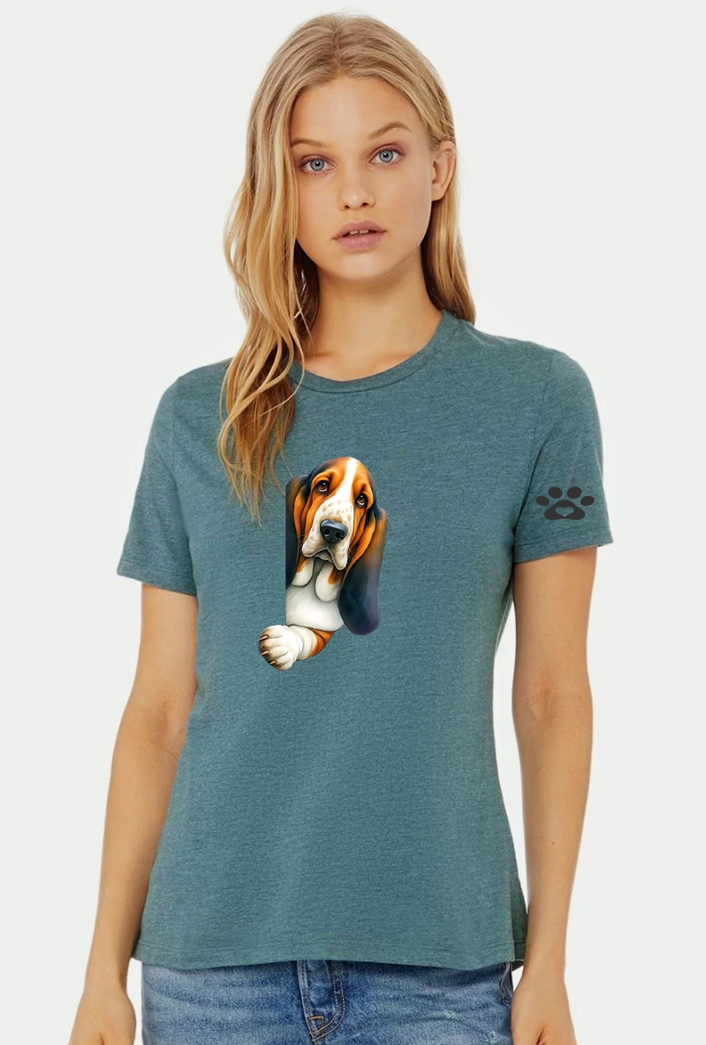 Ladies Basset Hound T Shirt