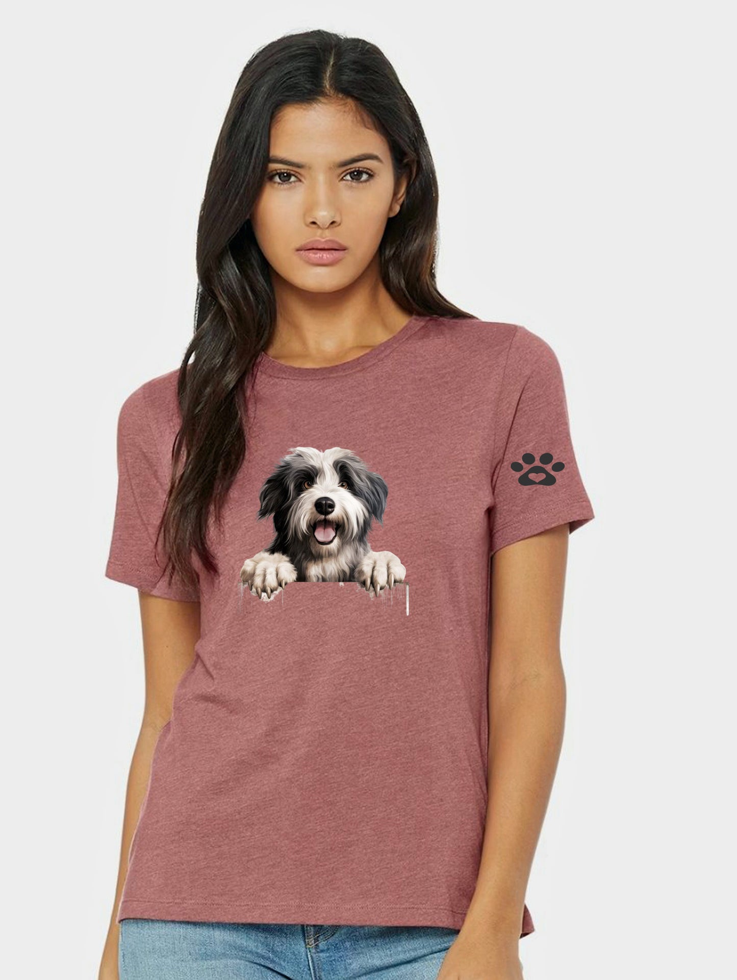 Ladies Bearded Collie T Shirt