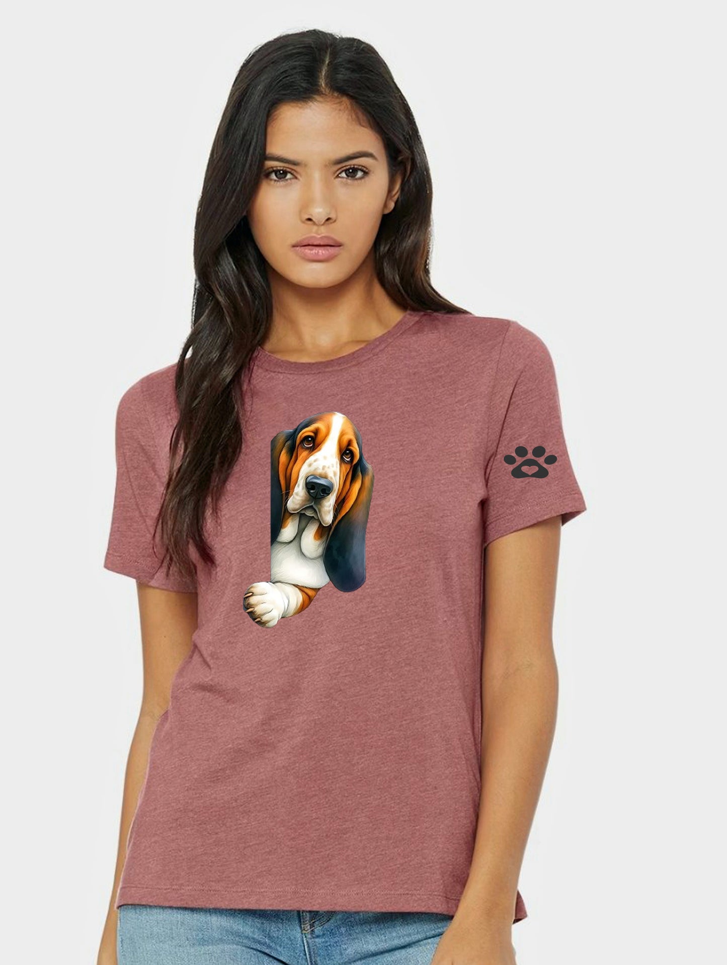 Ladies Basset Hound T Shirt