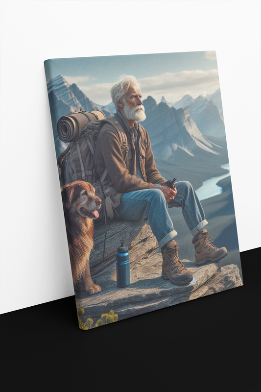 Nature My Dog and Me Companion Canvas Print