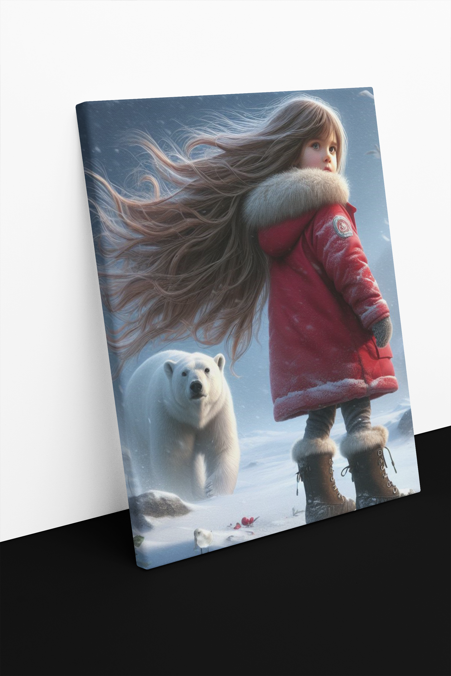 Polar Bear Adventures in the Mountains Canvas Print