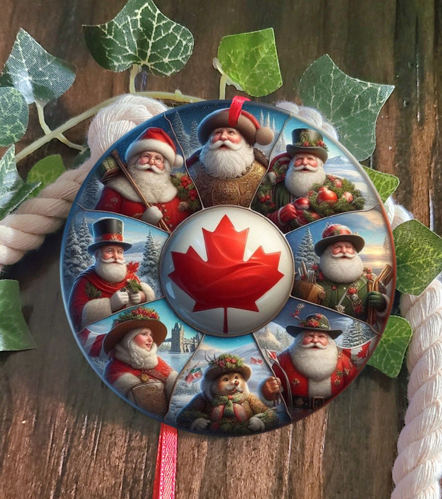 Canada Santa Tree Ornament