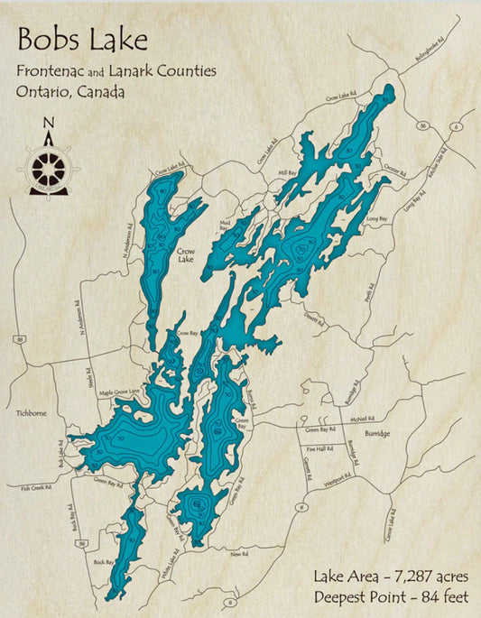 Bobs Lake Map Print