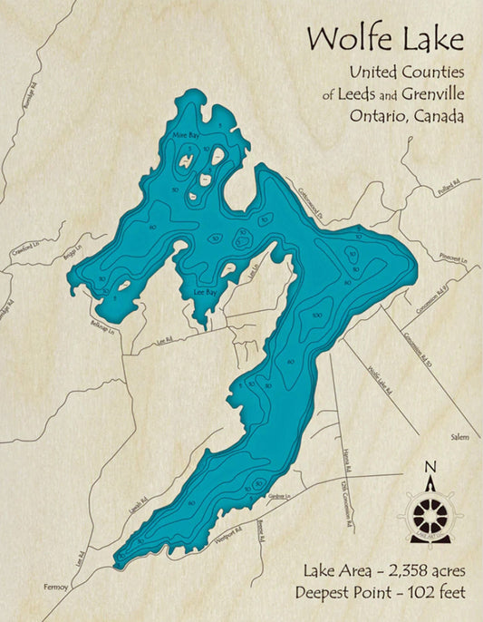 Wolfe Lake Map Print