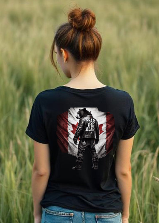 Fear The Bear V Neck T Shirt