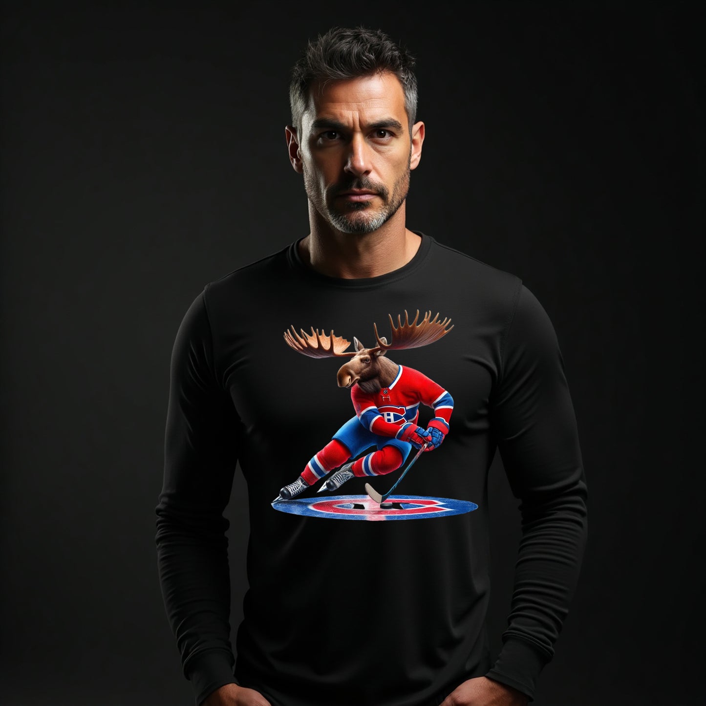 Montreal Canadiens, "Habs & Horns" Long Sleeve T Shirt
