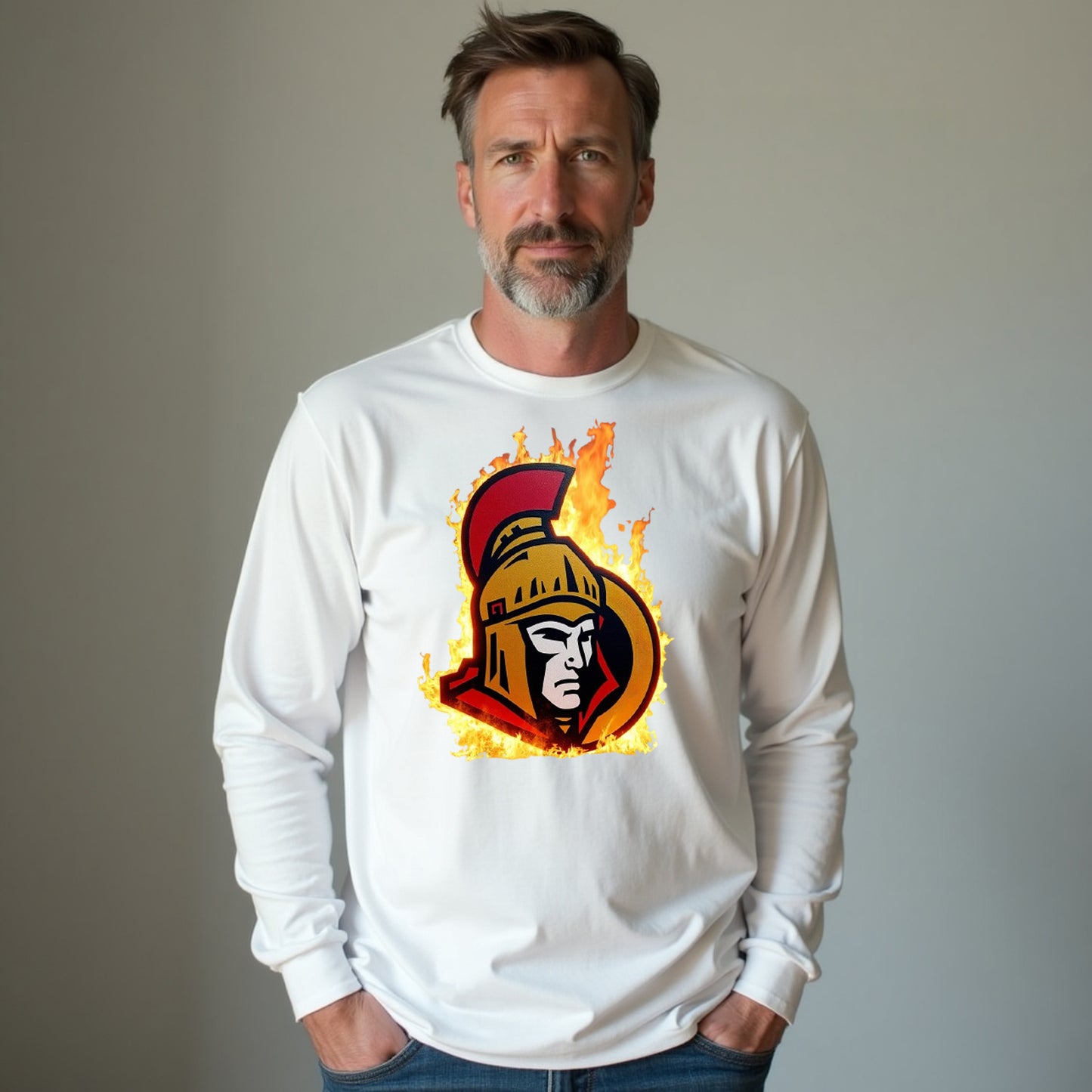 Ottawa Senators, "Capital Flames" Long Sleeve T Shirt