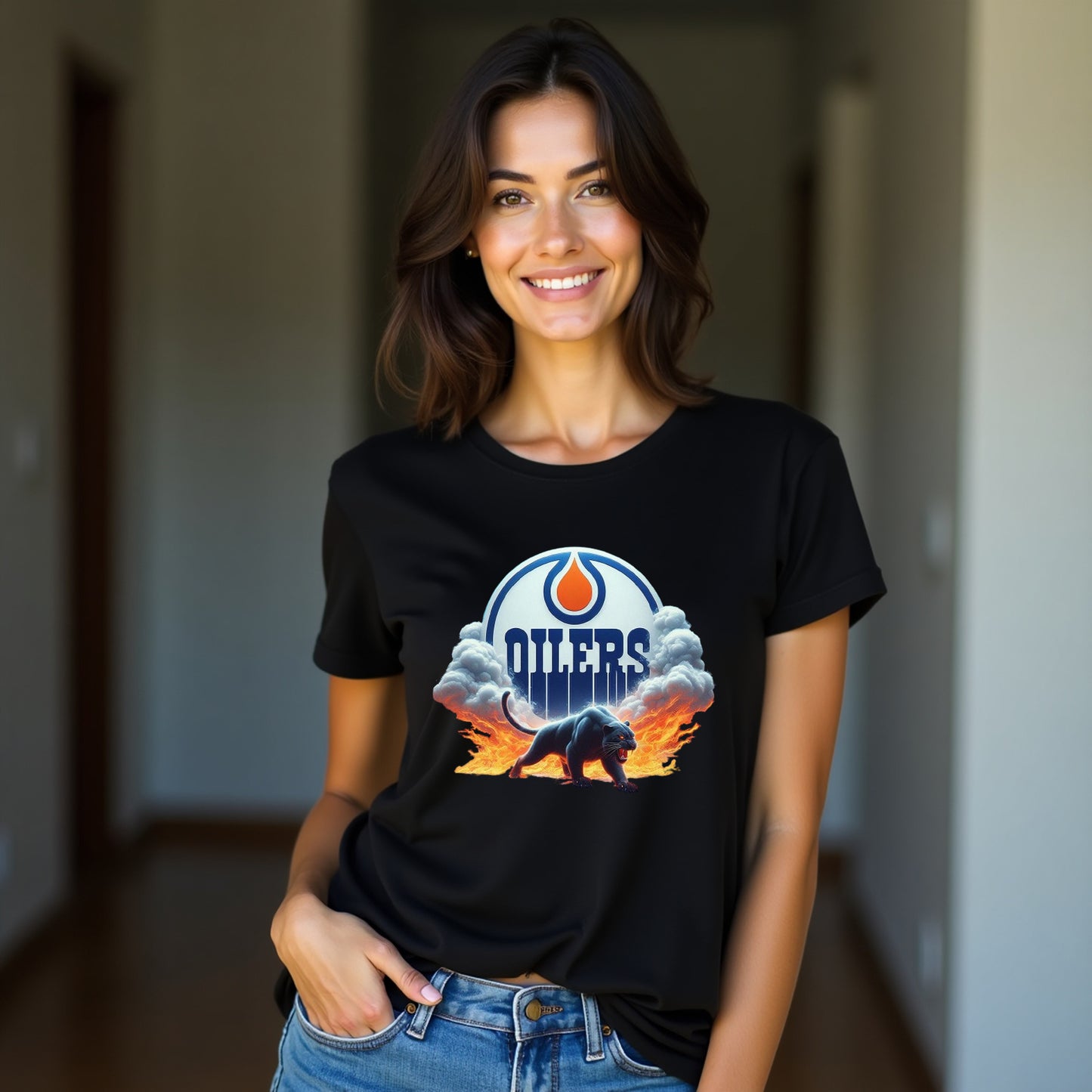 Edmonton Oilers, Ladies, "Flame The Rink" T Shirt