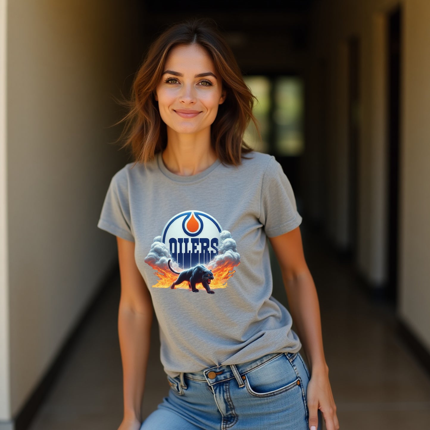 Edmonton Oilers, Ladies, "Flame The Rink" T Shirt