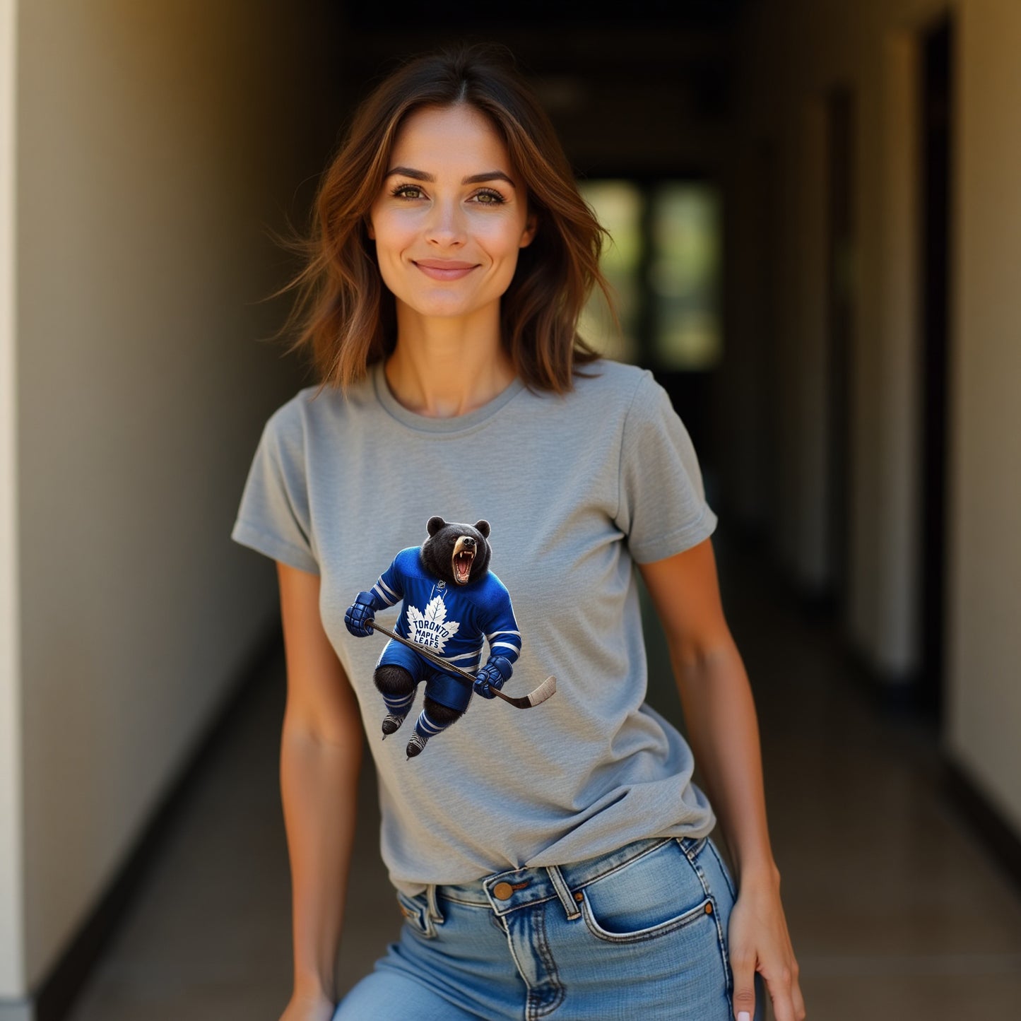 Toronto Maple Leafs, Ladies, "Bear The Leaf" T Shirt
