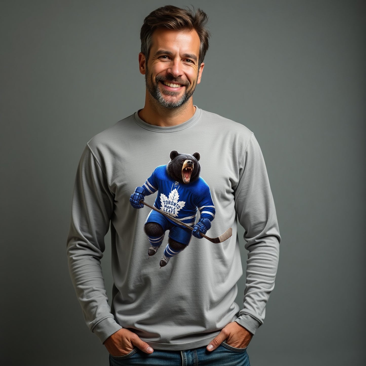 Toronto Maple Leafs, "Bear The Leaf Long Sleeve T Shirt