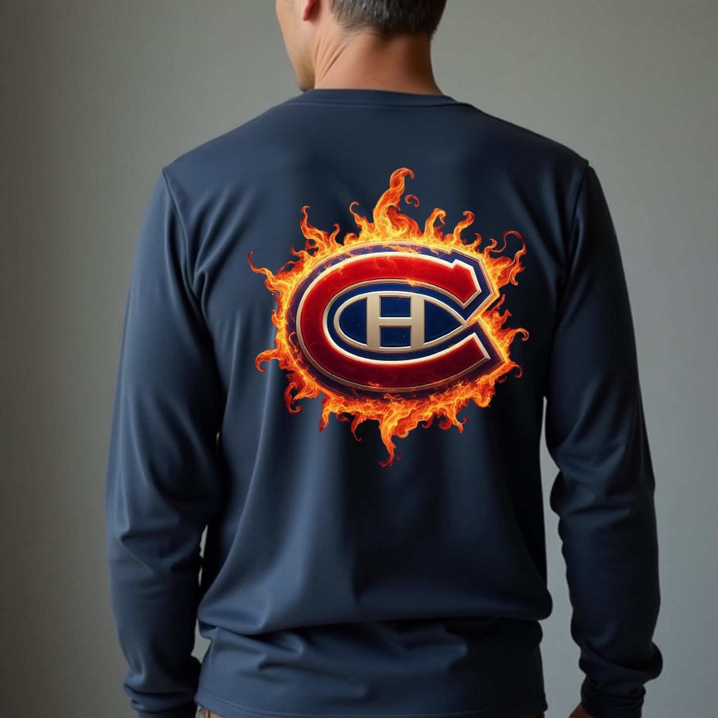 Montreal Canadiens, "Flames" Long Sleeve T Shirt