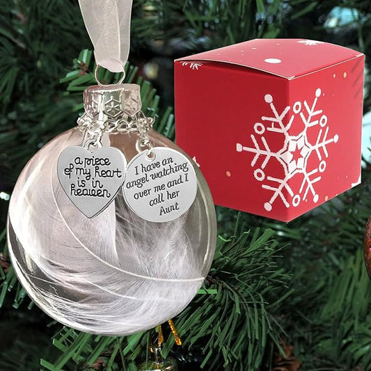 Aunt Memorial Ornament Feather Ball