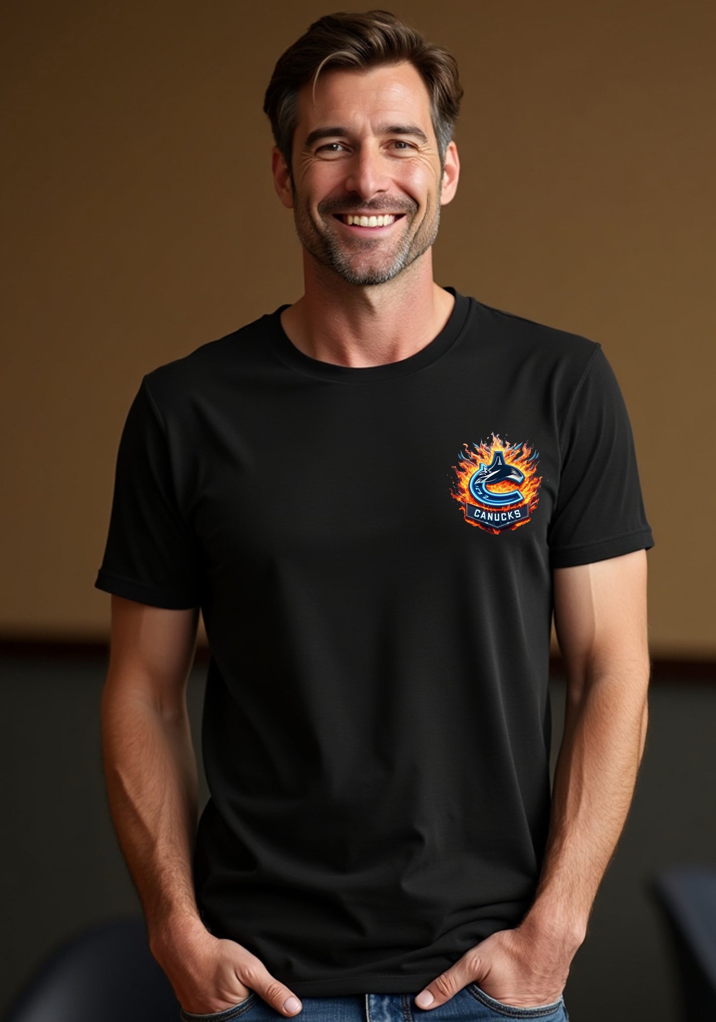 Vancouver Canucks "Pucks & Flames" T Shirt