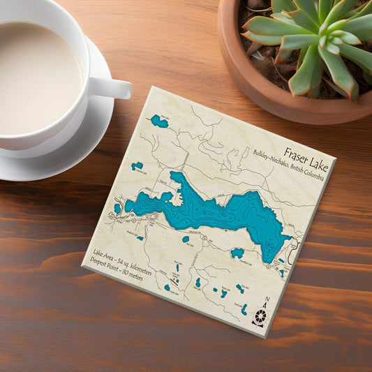 Fraser Lake BC Map Coasters