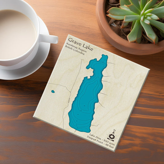 Grave Lake BC Map Coasters