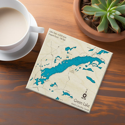 Green Lake BC Map Coasters