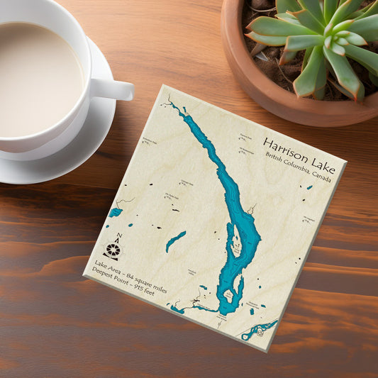 Harrison Lake BC Map Coasters