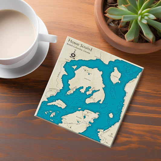 Howe Sound BC Map Coasters