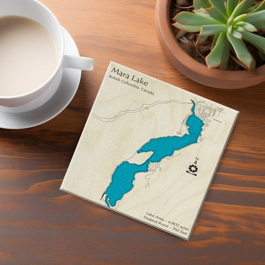 Mara Lake BC Map Coasters