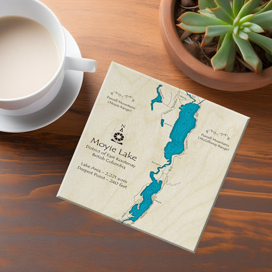 Moyie Lake BC Map Coasters