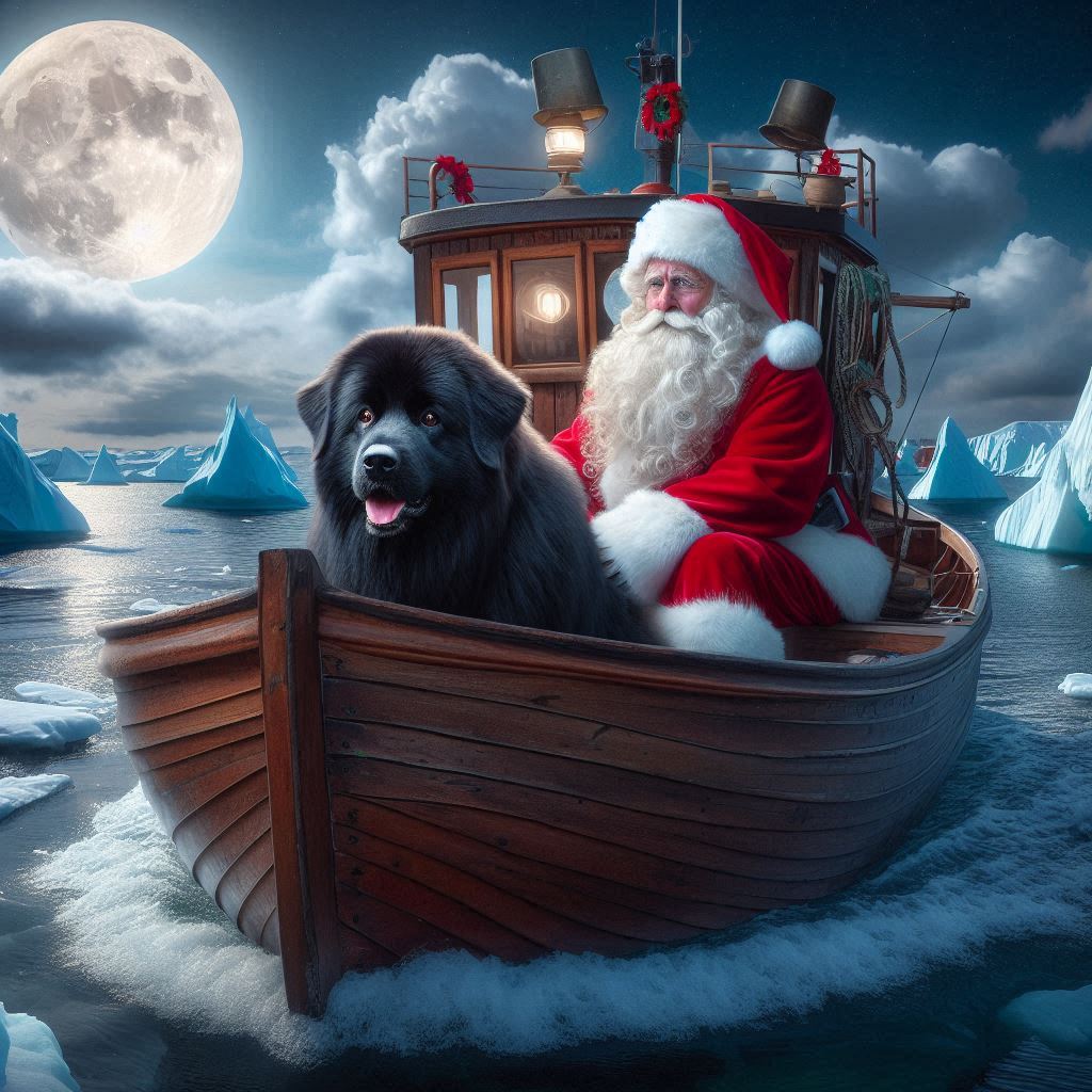 Santa & his Newfoundland Dog