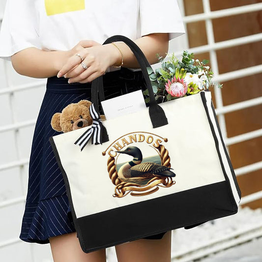Chandos Lake Canvas Tote bag with Loon design