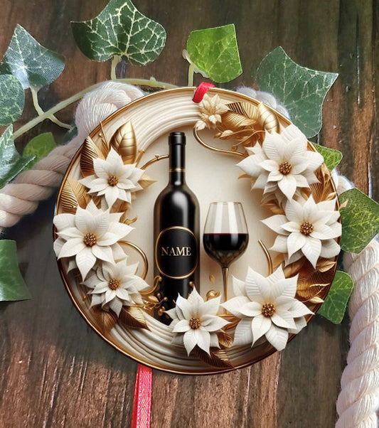 Personalized Wine Name Tree Ornament